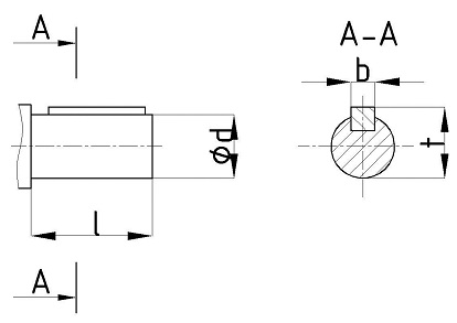 Присоединительные размеры цилиндрических валов мотор-редуктора МЧ-40