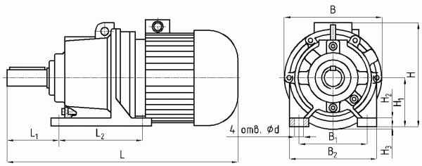 3МП 50 планетарный мотор-редуктор размеры