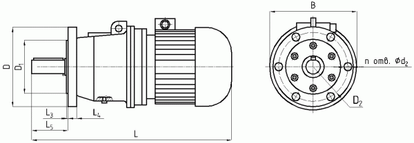 3МП 125 планетарный мотор-редуктор размеры