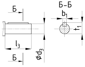 Размеры выходных валов мотор-редуктора 4мц2с-80: исполнение Ц (цилиндрический)