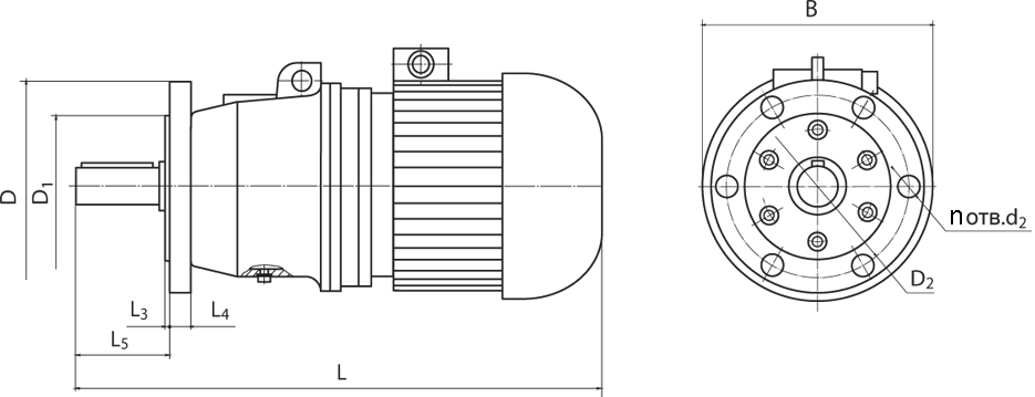 3МП 25 планетарный мотор-редуктор размеры