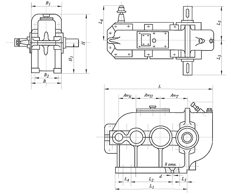 ВК 475 редуктор цилиндрический размеры